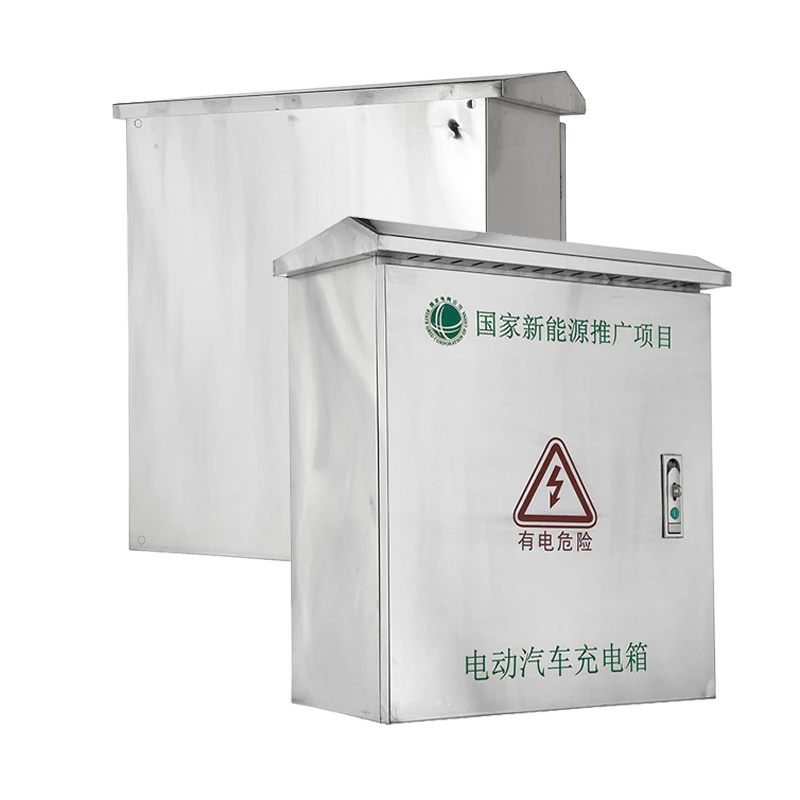 Boîtier de recharge pour véhicules électriques en acier inoxydable pour plusieurs unités