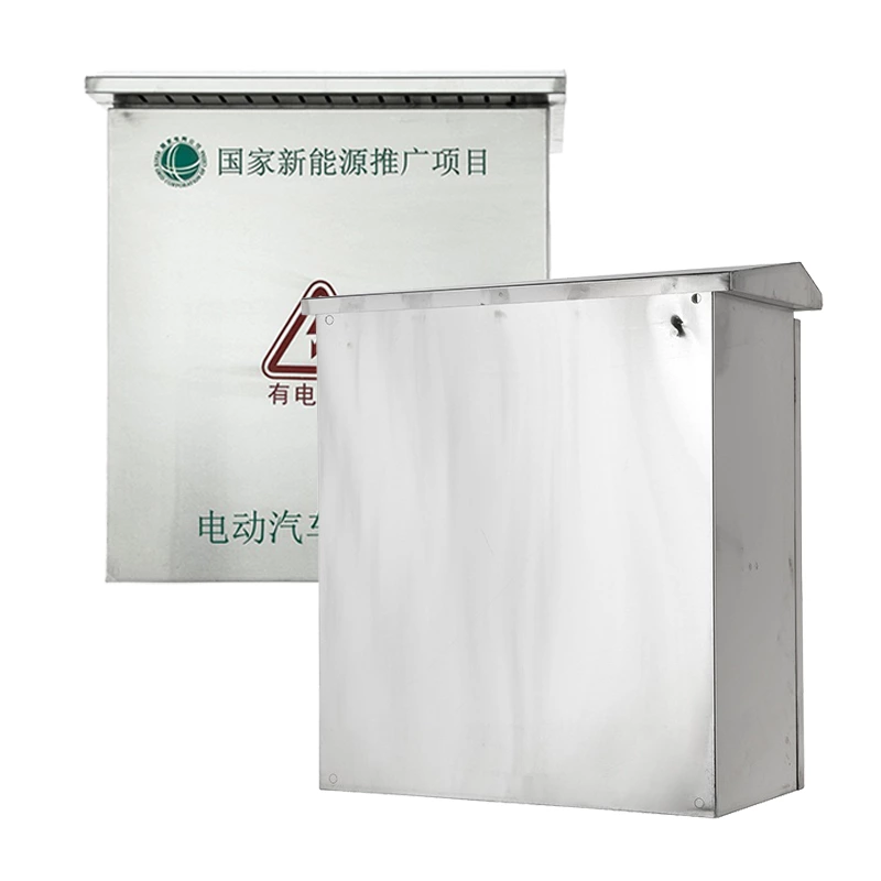 Boîtier de recharge pour véhicules électriques en acier inoxydable pour zones résidentielles