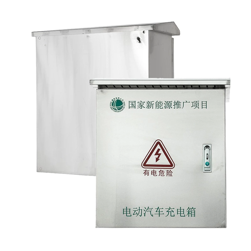 Boîtier de recharge pour véhicule électrique en acier inoxydable avec plaque de montage