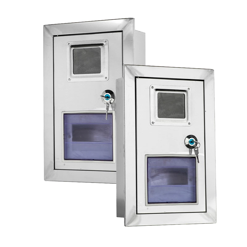 Boîtier de compteur encastré en acier inoxydable avec fenêtre